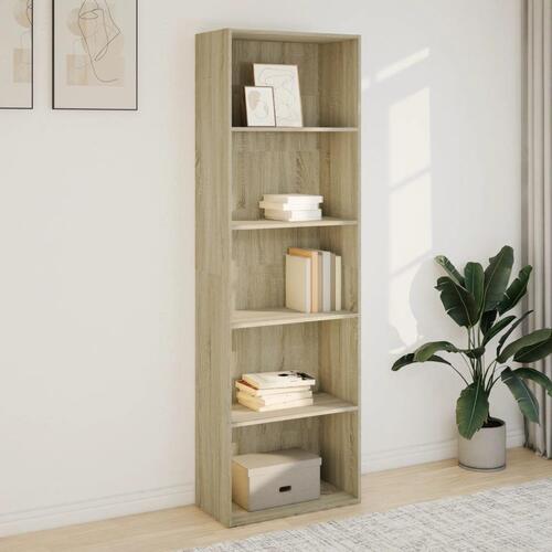 Bogreol 60x30x189 cm konstrueret træ sonoma-eg