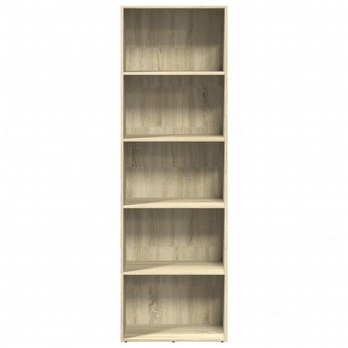 Bogreol 60x30x189 cm konstrueret træ sonoma-eg