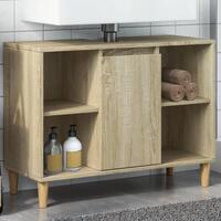 Badeværelsesskab 80x33x60 cm konstrueret træ sonoma-eg