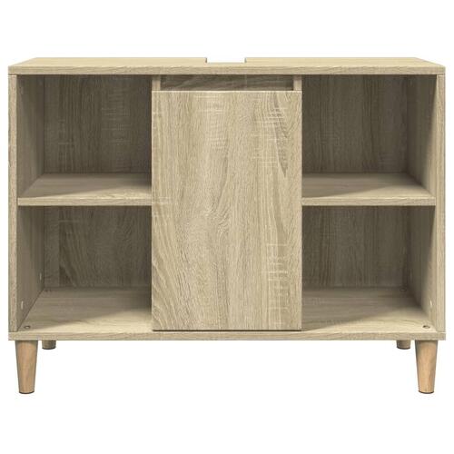 Badeværelsesskab 80x33x60 cm konstrueret træ sonoma-eg