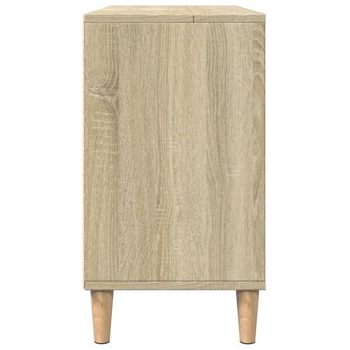 Badeværelsesskab 80x33x60 cm konstrueret træ sonoma-eg