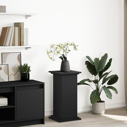 Piedestal med opbevaring 31x30x60 cm konstrueret træ sort