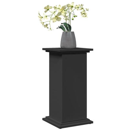 Piedestal med opbevaring 31x30x60 cm konstrueret træ sort