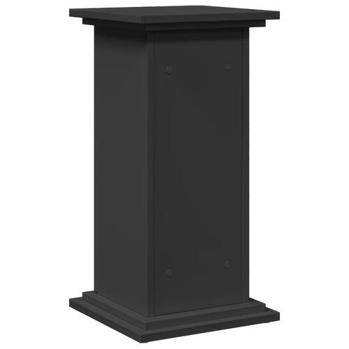 Piedestal med opbevaring 31x30x60 cm konstrueret træ sort