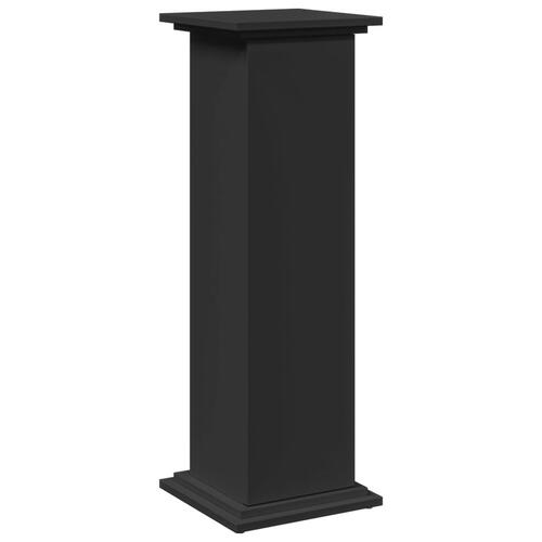 Piedestal med opbevaring 31x30x90 cm konstrueret træ sort