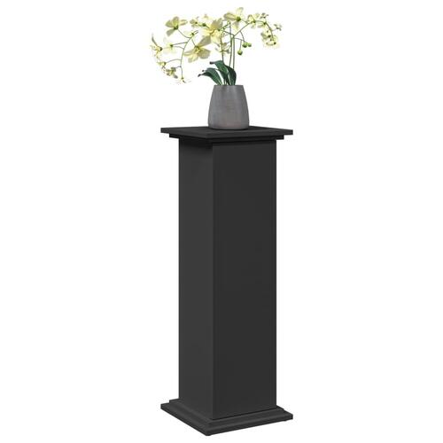Piedestal med opbevaring 31x30x90 cm konstrueret træ sort
