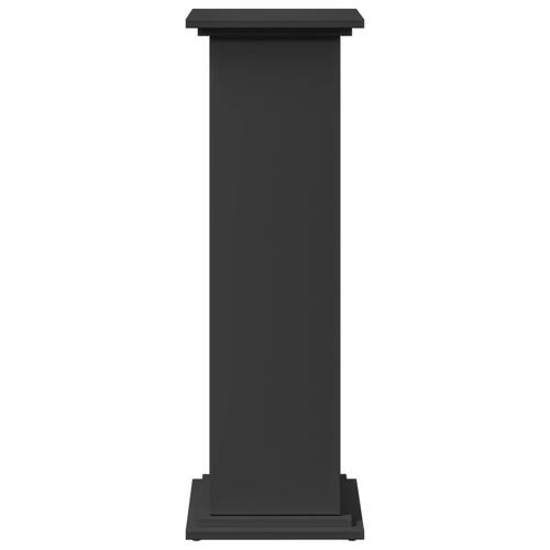 Piedestal med opbevaring 31x30x90 cm konstrueret træ sort