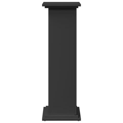 Piedestal med opbevaring 31x30x90 cm konstrueret træ sort