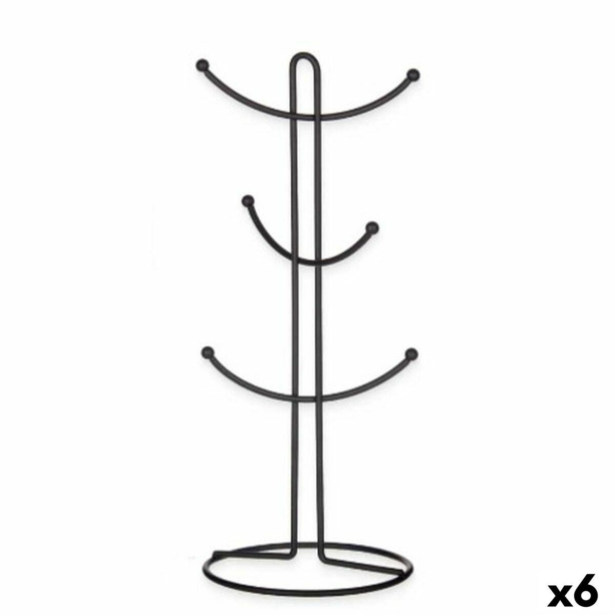 Kop ophæng Sort Metal 16 x 39 x 16 cm (6 enheder)