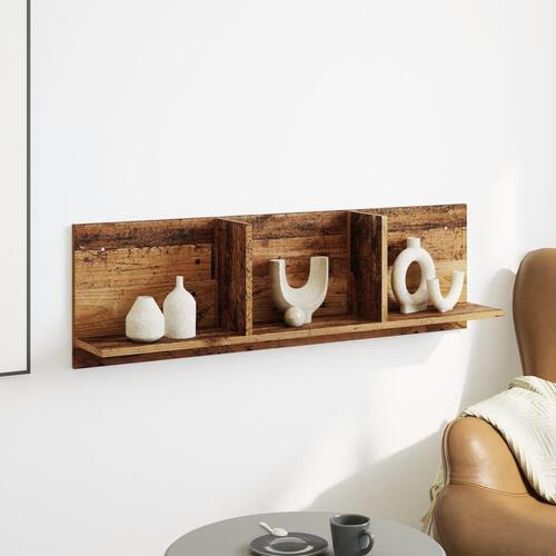 Vægskab 100x16,5x30 cm konstrueret træ antikt træ