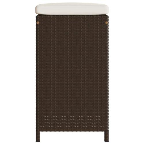 Udendørs barstole med hynder 2 stk. polyrattan brun