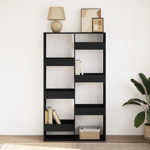 Bogreol 100x33x175 cm konstrueret træ sort