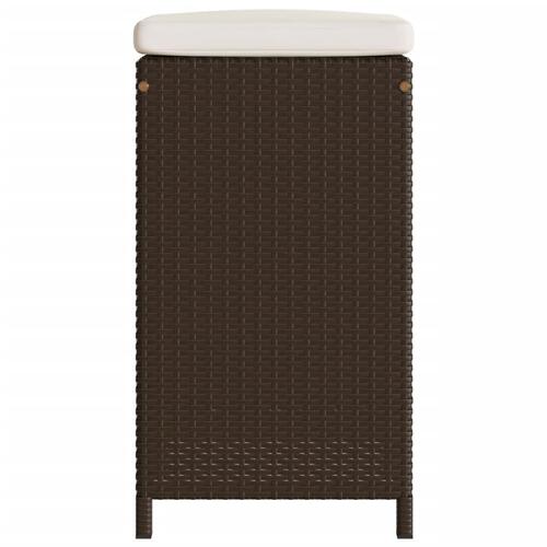 Udendørs barstole med hynder 6 stk. polyrattan brun