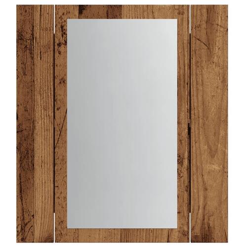 Spejlskab m. LED-lys 40x12x45 cm konstrueret træ gammelt træ