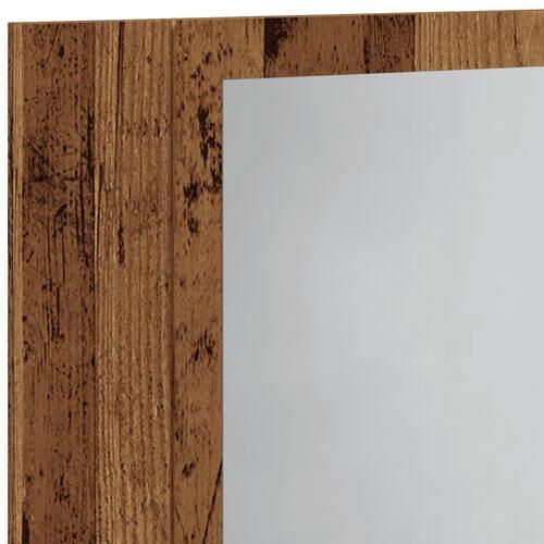 Spejlskab m. LED-lys 40x12x45 cm konstrueret træ gammelt træ