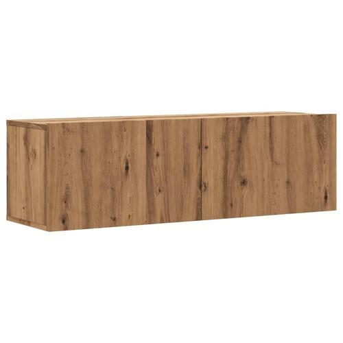 Væghængt tv-bord 100x30x30 cm konstrueret træ kunsteg