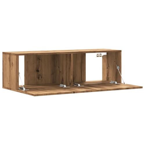 Væghængt tv-bord 100x30x30 cm konstrueret træ kunsteg