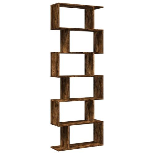 Bogreol/rumdeler 70x24x193 cm 6 niveauer konstrueret træ