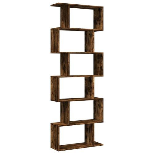 Bogreol/rumdeler 70x24x193 cm 6 niveauer konstrueret træ