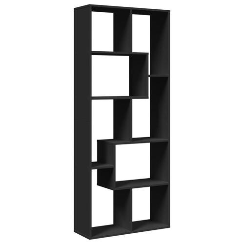 Bogreol/rumdeler 67x25x161,5 cm konstrueret træ sort