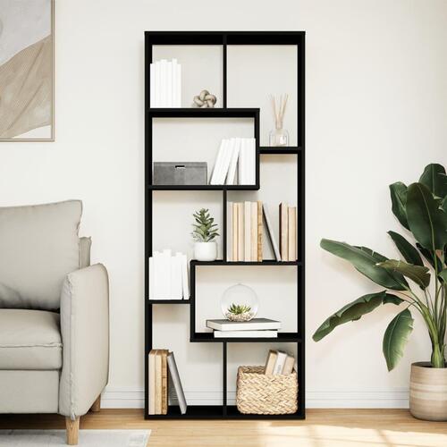 Bogreol/rumdeler 67x25x161,5 cm konstrueret træ sort