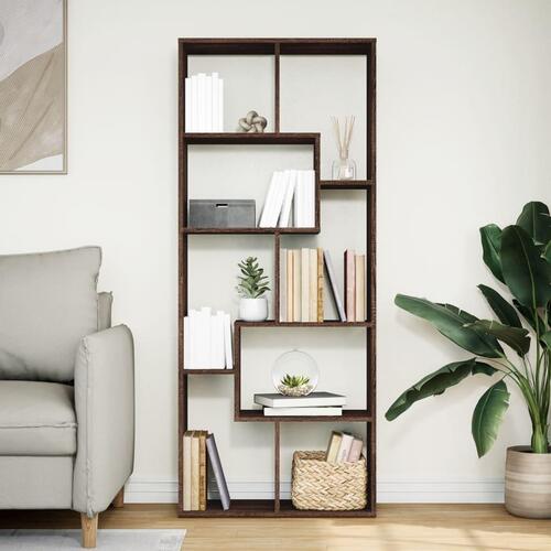 Bogreol/rumdeler 67x25x161,5 cm konstrueret træ brun egetræ