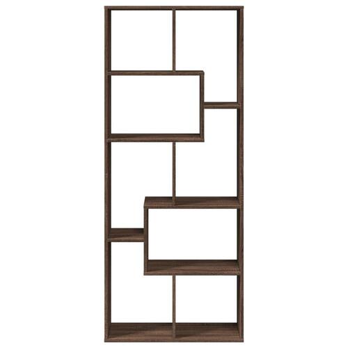 Bogreol/rumdeler 67x25x161,5 cm konstrueret træ brun egetræ