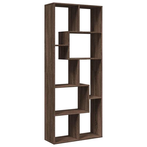 Bogreol/rumdeler 67x25x161,5 cm konstrueret træ brun egetræ