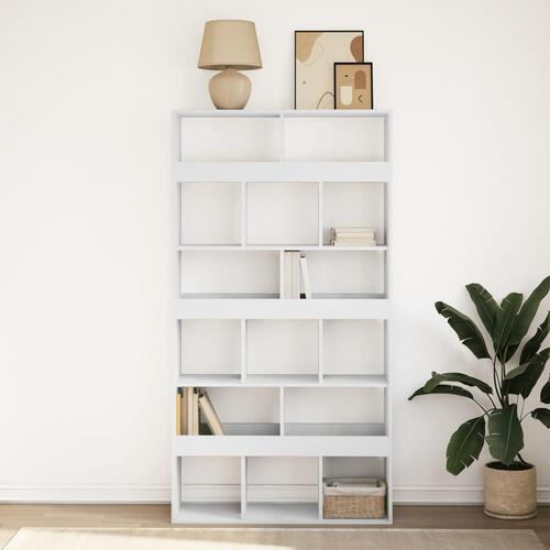 Bogreol 100x33x187,5 cm konstrueret træ hvid