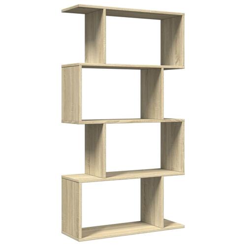 Bogreol/rumdeler 70x24x129 cm 4 niveauer konstrueret træ