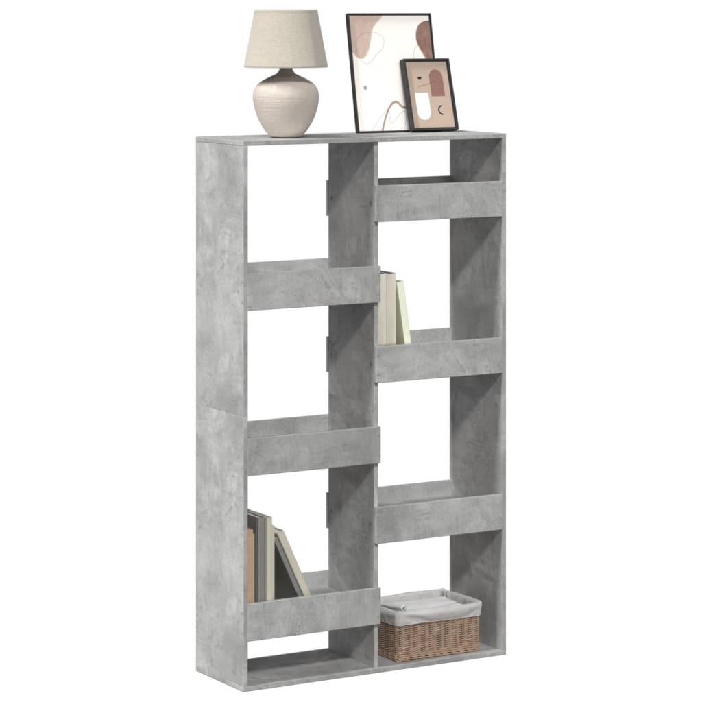 Bogreol 100x33x175 cm konstrueret træ betongrå billede