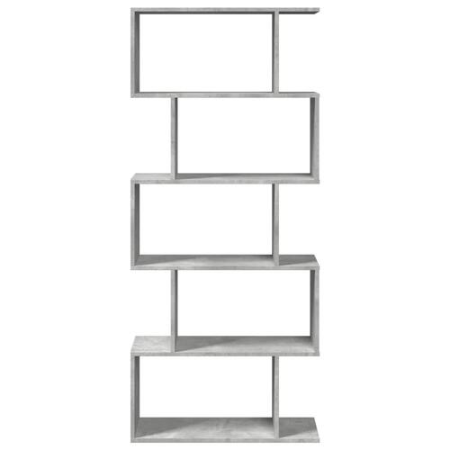 Bogreol/rumdeler 70x24x161cm 5niveauer konstrueret træ betongrå