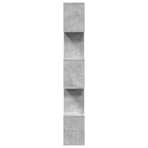 Bogreol/rumdeler 70x24x161cm 5niveauer konstrueret træ betongrå