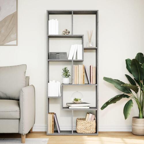 Bogreol/rumdeler 67x25x161,5 cm konstrueret træ grå sonoma-eg