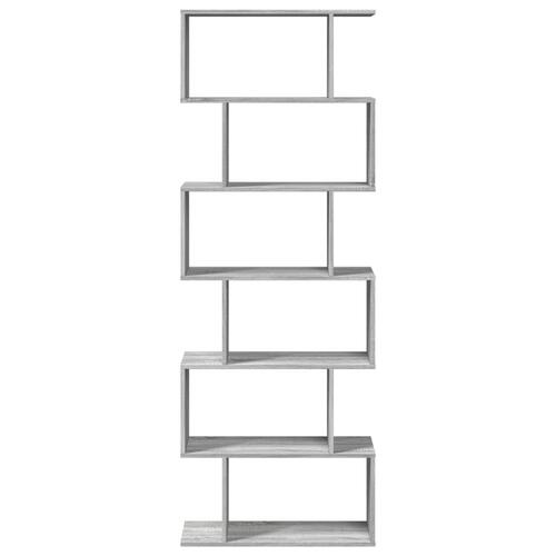 Bogreol/rumdeler 70x24x193 cm 6 niveauer konstrueret træ