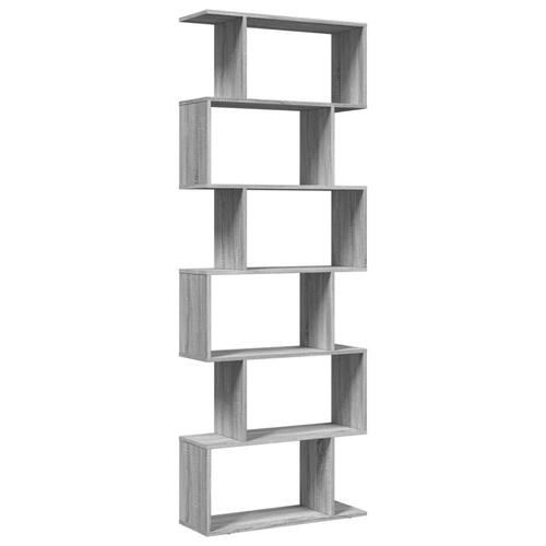 Bogreol/rumdeler 70x24x193 cm 6 niveauer konstrueret træ