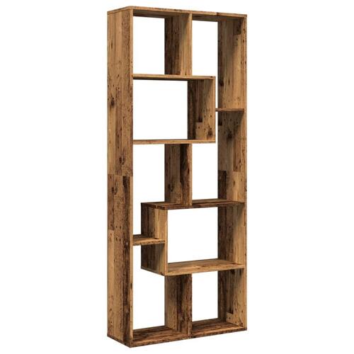 Bogreol/rumdeler 67x25x161,5 cm konstrueret træ antikt træ