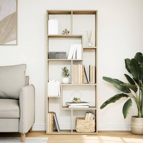 Bogreol/rumdeler 67x25x161,5 cm konstrueret træ sonoma-eg