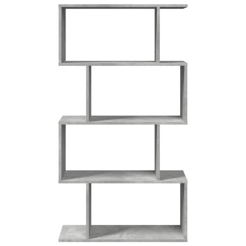 Bogreol/rumdeler 70x24x129cm 4niveauer konstrueret træ betongrå