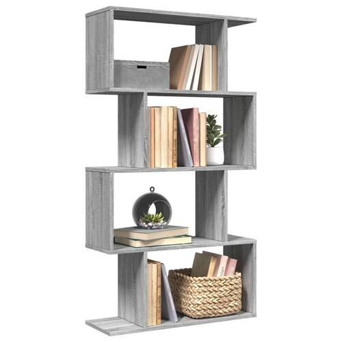 Bogreol/rumdeler 70x24x129 cm 4 niveauer konstrueret træ