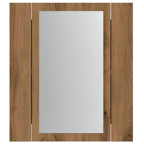 Spejlskab med LED-lys 40x12x45 cm konstrueret træ kunsteg