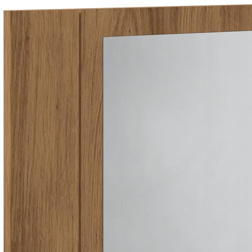 Spejlskab med LED-lys 40x12x45 cm konstrueret træ kunsteg