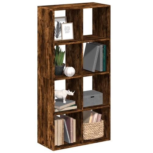 Bogreol/rumdeler 69,5x29x137,5 cm konstrueret træ røget eg