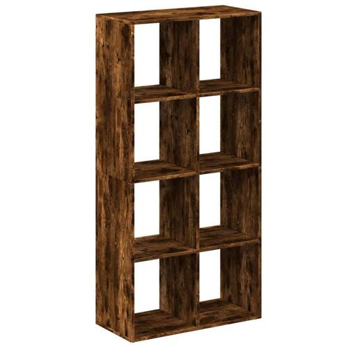 Bogreol/rumdeler 69,5x29x137,5 cm konstrueret træ røget eg