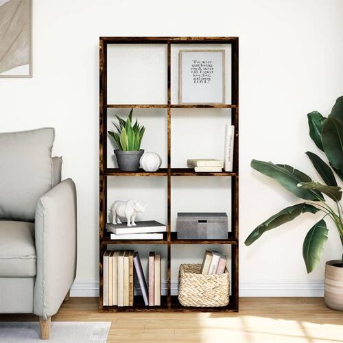 Bogreol/rumdeler 69,5x29x137,5 cm konstrueret træ røget eg
