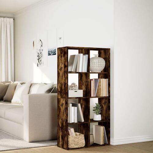Bogreol/rumdeler 69,5x29x137,5 cm konstrueret træ røget eg