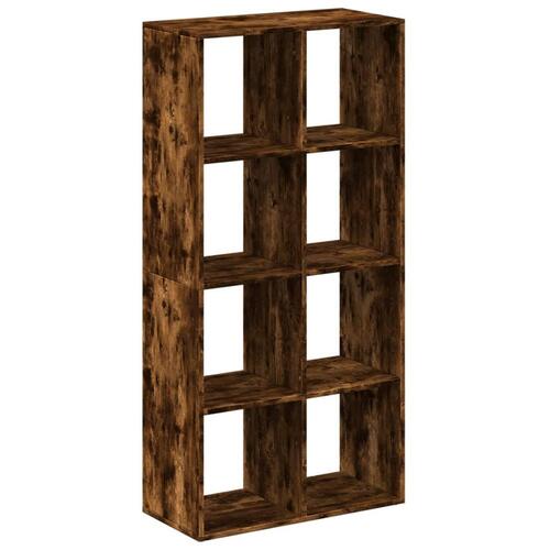 Bogreol/rumdeler 69,5x29x137,5 cm konstrueret træ røget eg