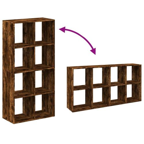 Bogreol/rumdeler 69,5x29x137,5 cm konstrueret træ røget eg