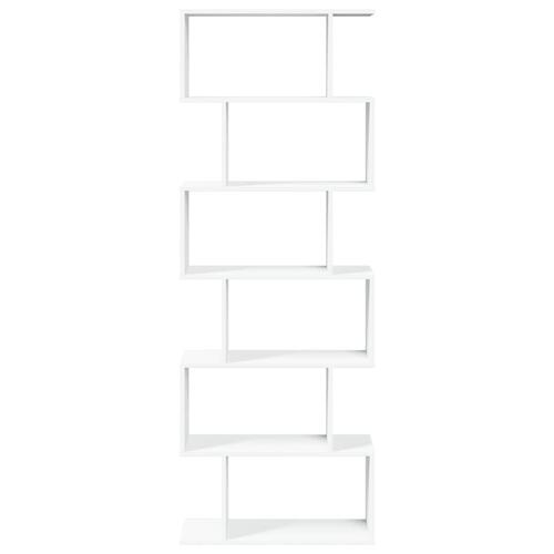 Bogreol/rumdeler 70x24x193 cm 6 niveauer konstrueret træ hvid