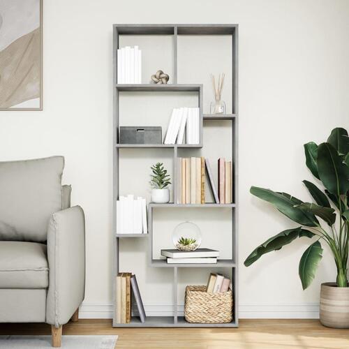 Bogreol/rumdeler 67x25x161,5 cm konstrueret træ betongrå